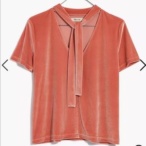 Madewell Velvet Tie-Neck Top